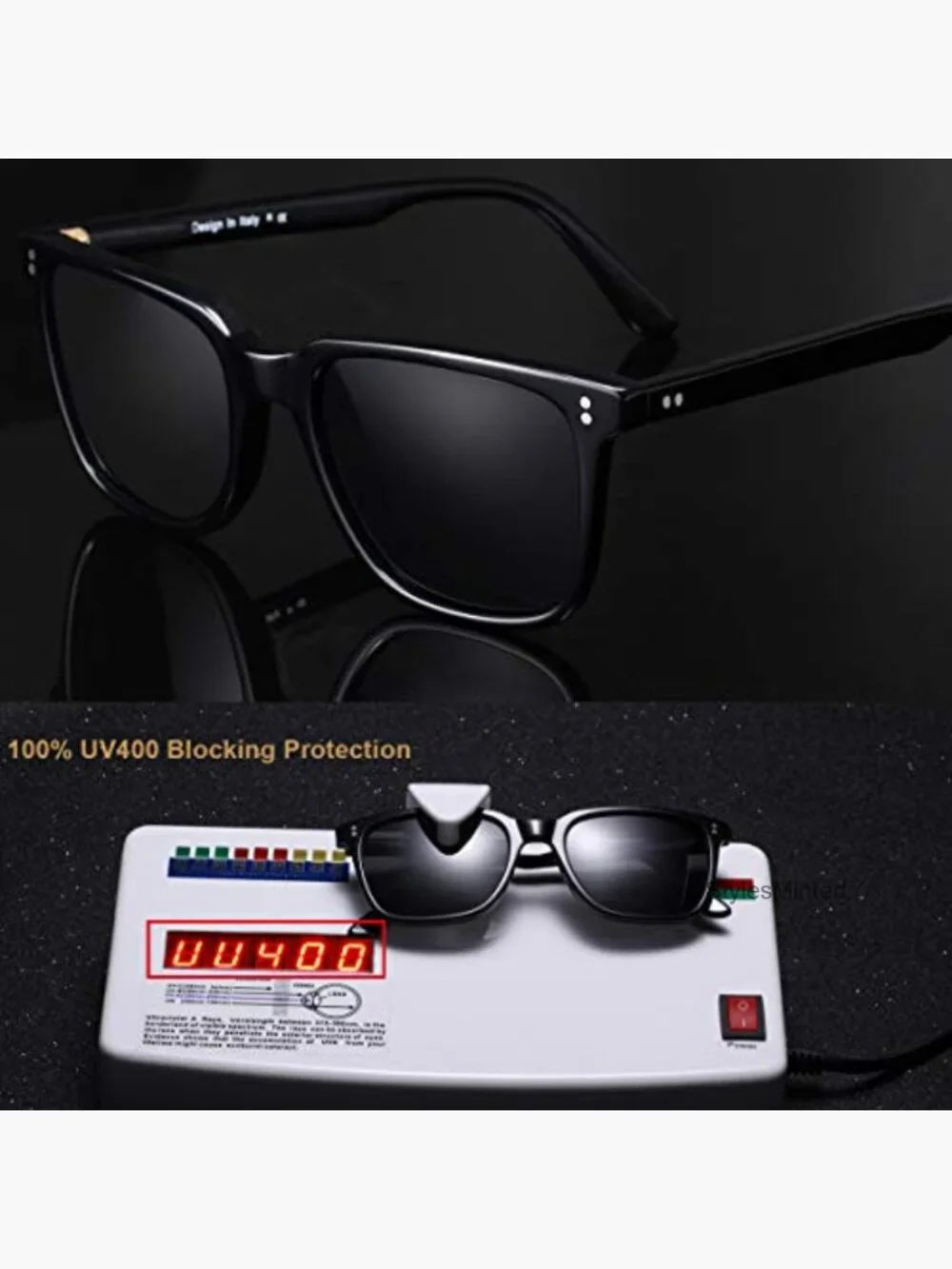 Polarized Square Acetate Sunglasses for Men with UV400 Protection